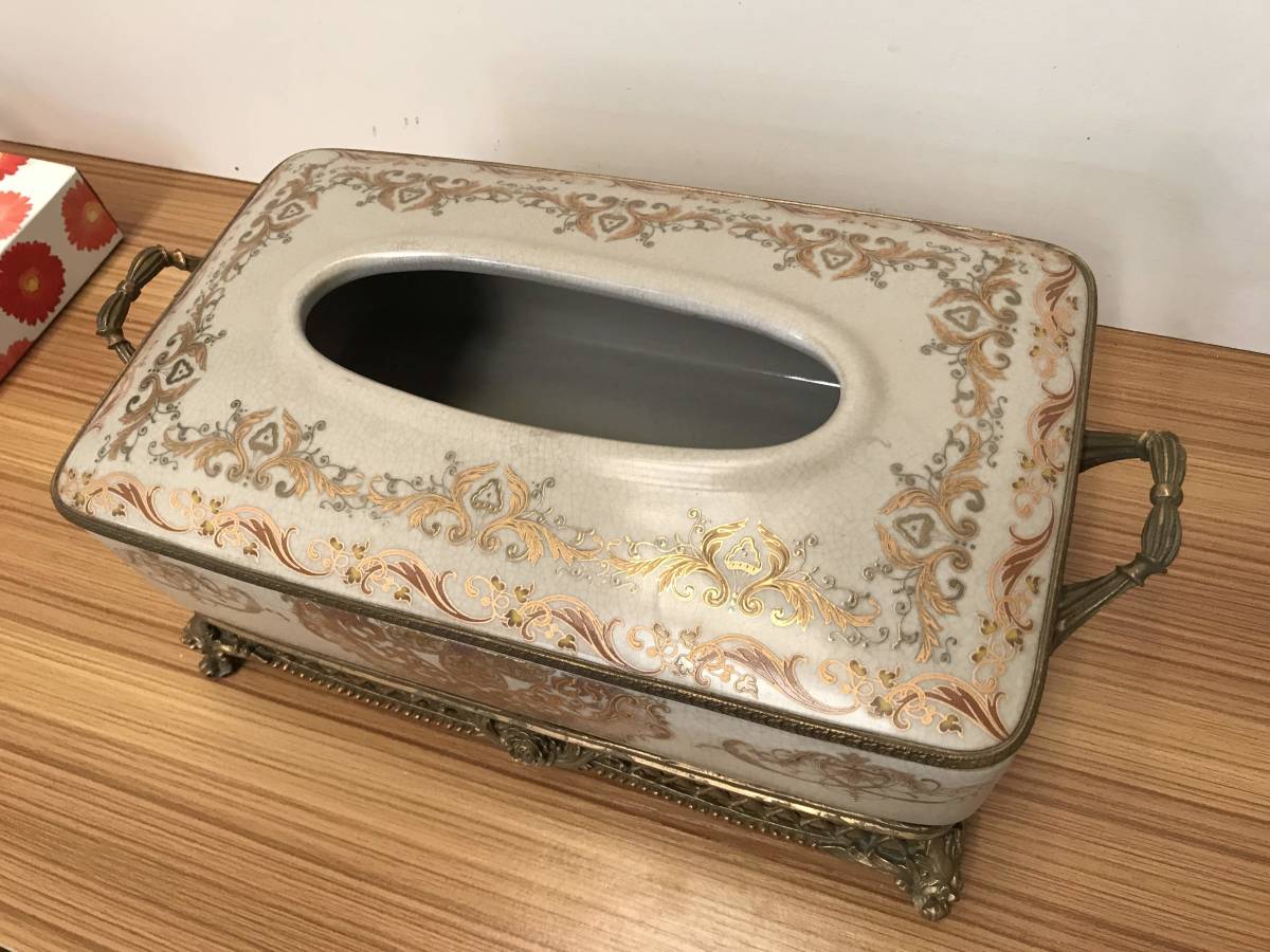 ティッシュケース 陶器 アンティーク | ティッシュボックス ヨーロピアン おしゃれ インテリア 輸入雑貨 : イタリア伝統工芸 北欧 エレガント エキゾチックな装飾が目を引くティッシュボックス(ティッシュケース、木箱) フローレンタイン 豪華