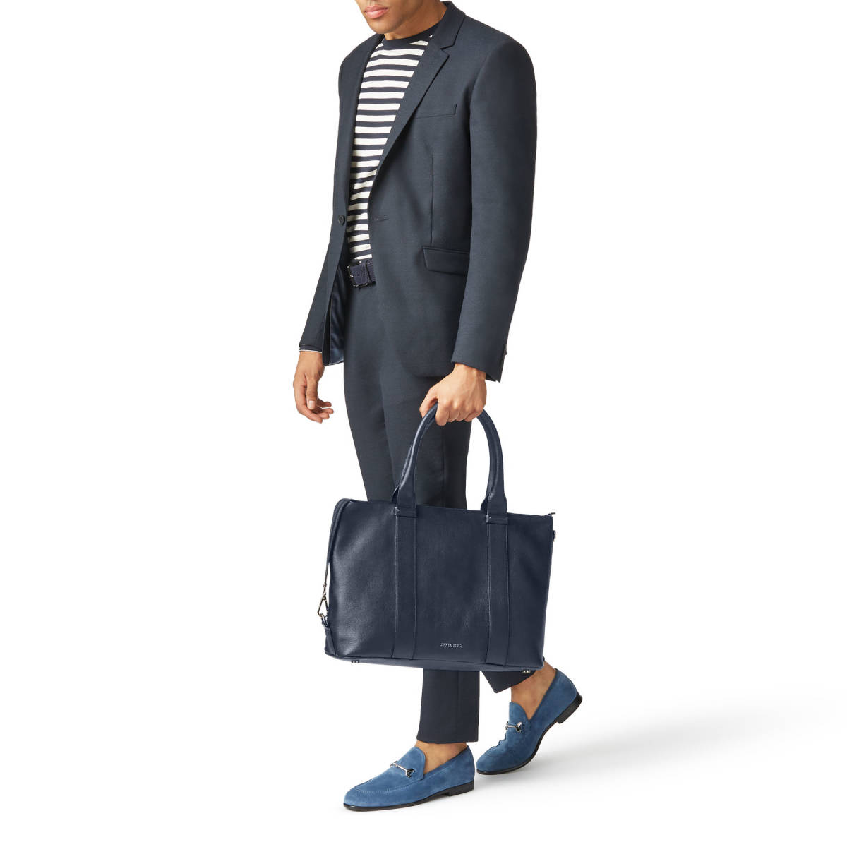 SAVILLE 黒 JIMMY CHOO | バッグ レザー クロコ型押し ジミー チュウ 
