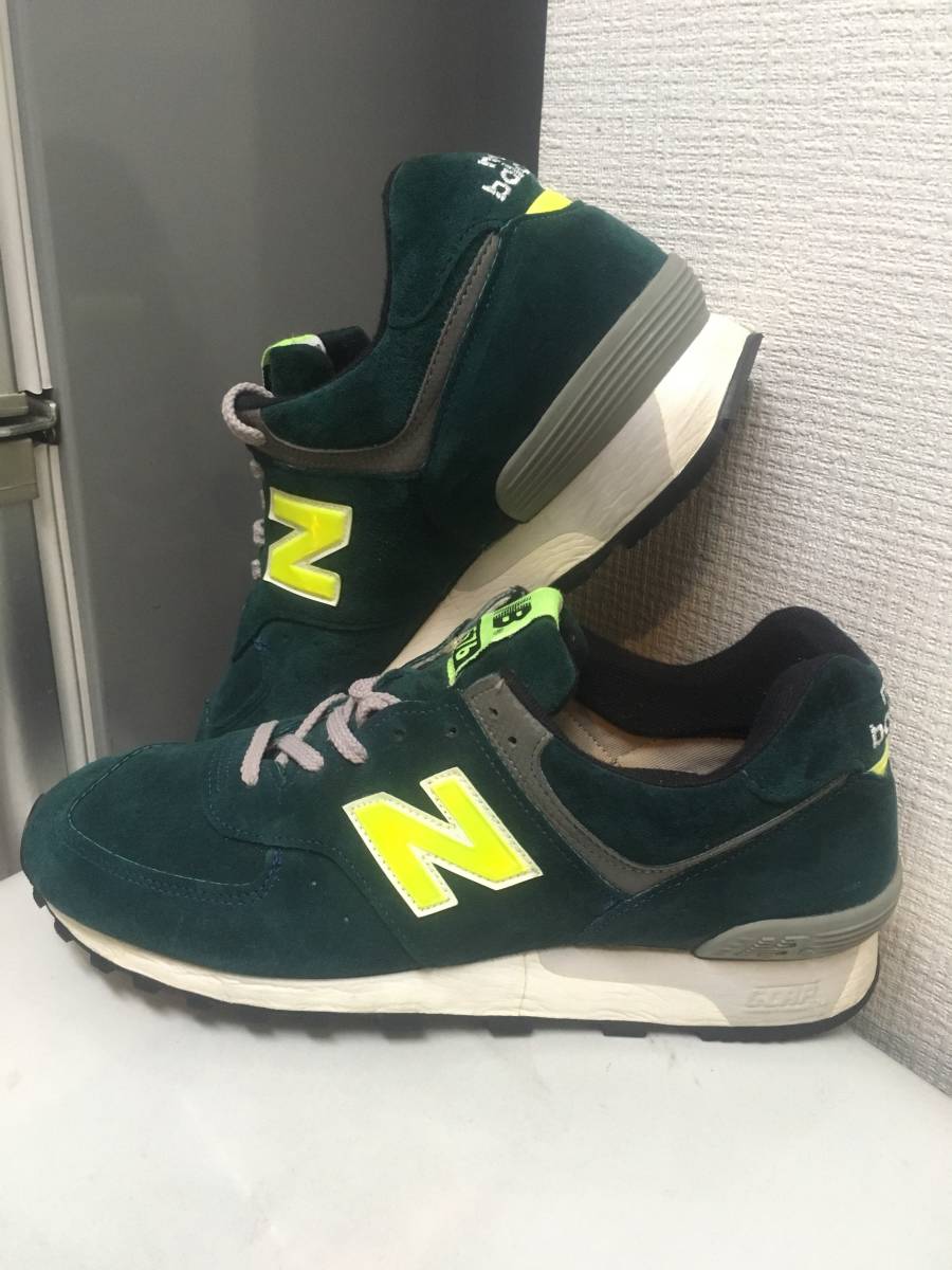 中古 レア 90s~00s NB M576 英国製 緑/黄 スエード 27.0 JDスポーツ別注