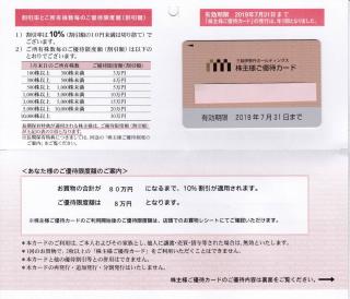 即決！三越伊勢丹　株主優待カード　お買物限度額　80万円 ★ 3枚有