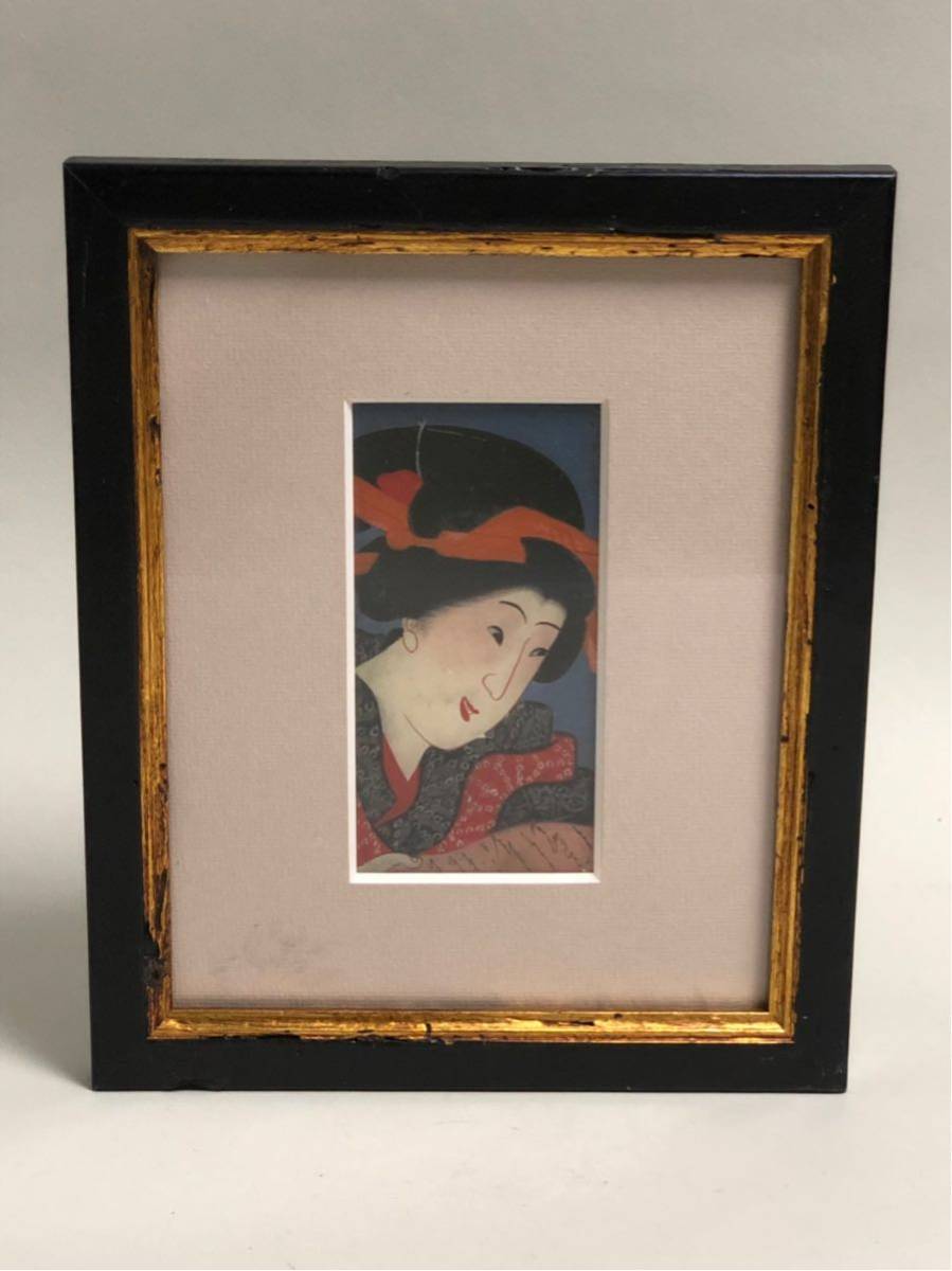 額装/ガラス絵/浮世絵「美人図」(YH13) 額サイズ:29 【公式通販】