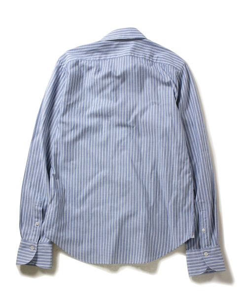 送料210円～！【 Finamore (フィナモレ) 】 「SIMONE(シモーネ)」メッシュジャージー ストライプカッタウェイシャツ ・ size 40