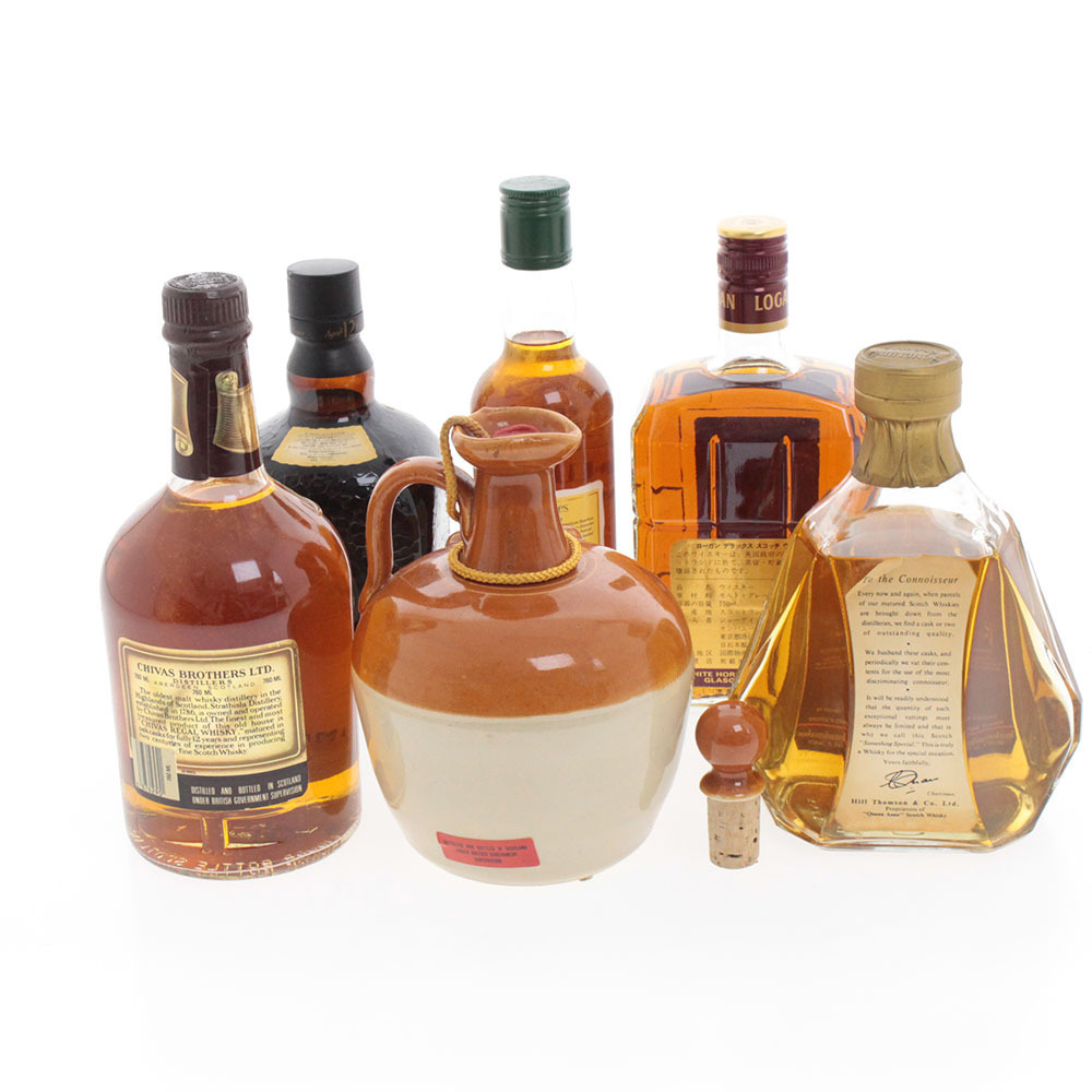 1円◆ 酒 munro's king of kings Old Parr シーバスリーガル LOGAN Four Roses 等 ウイスキー 6本セット まとめ売り 未開栓