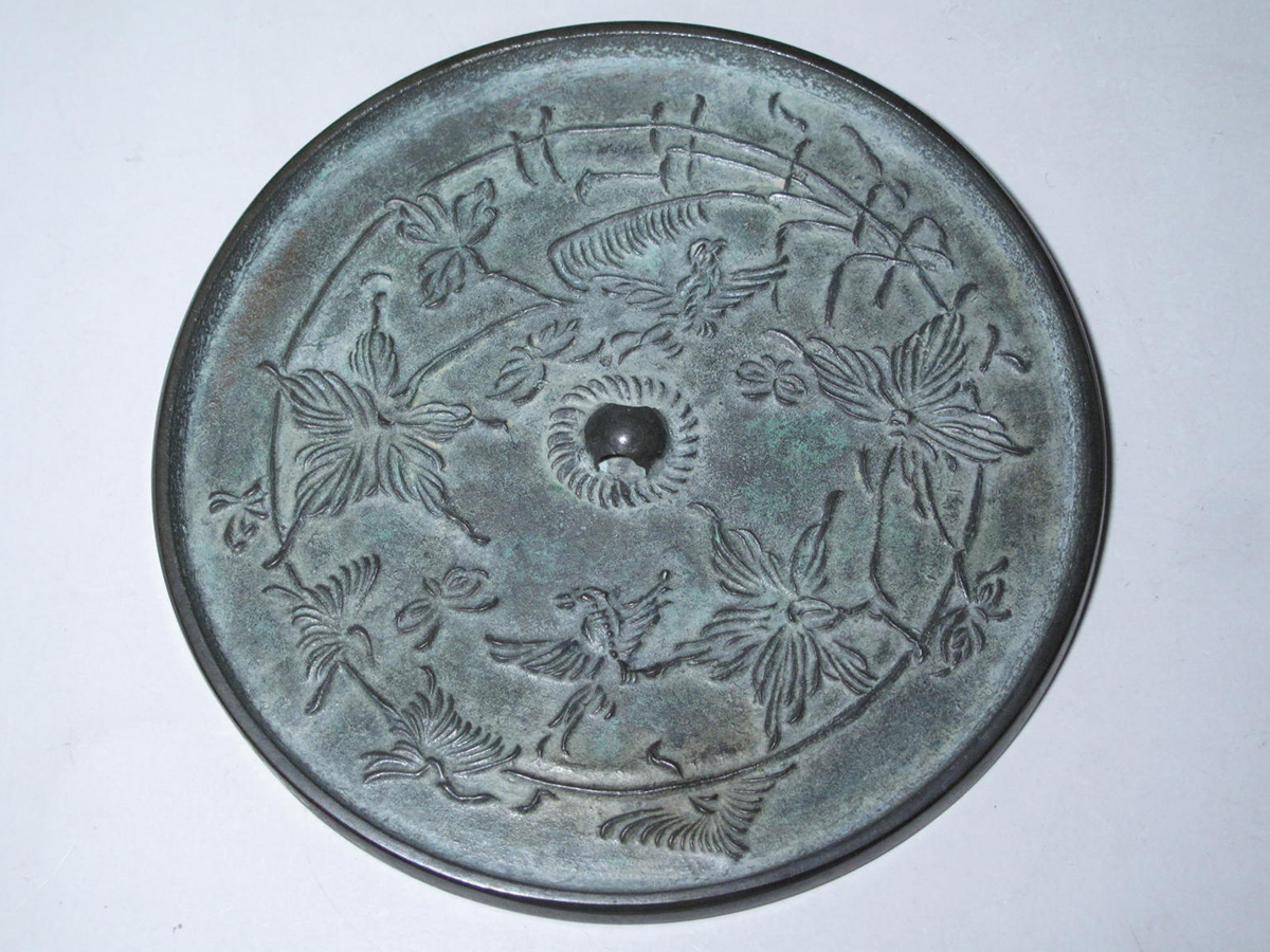 時代和鏡 花鳥図 古鏡 銅鏡 鋳銅製 平安時代の写し? 蓬莱鏡 01 【公式