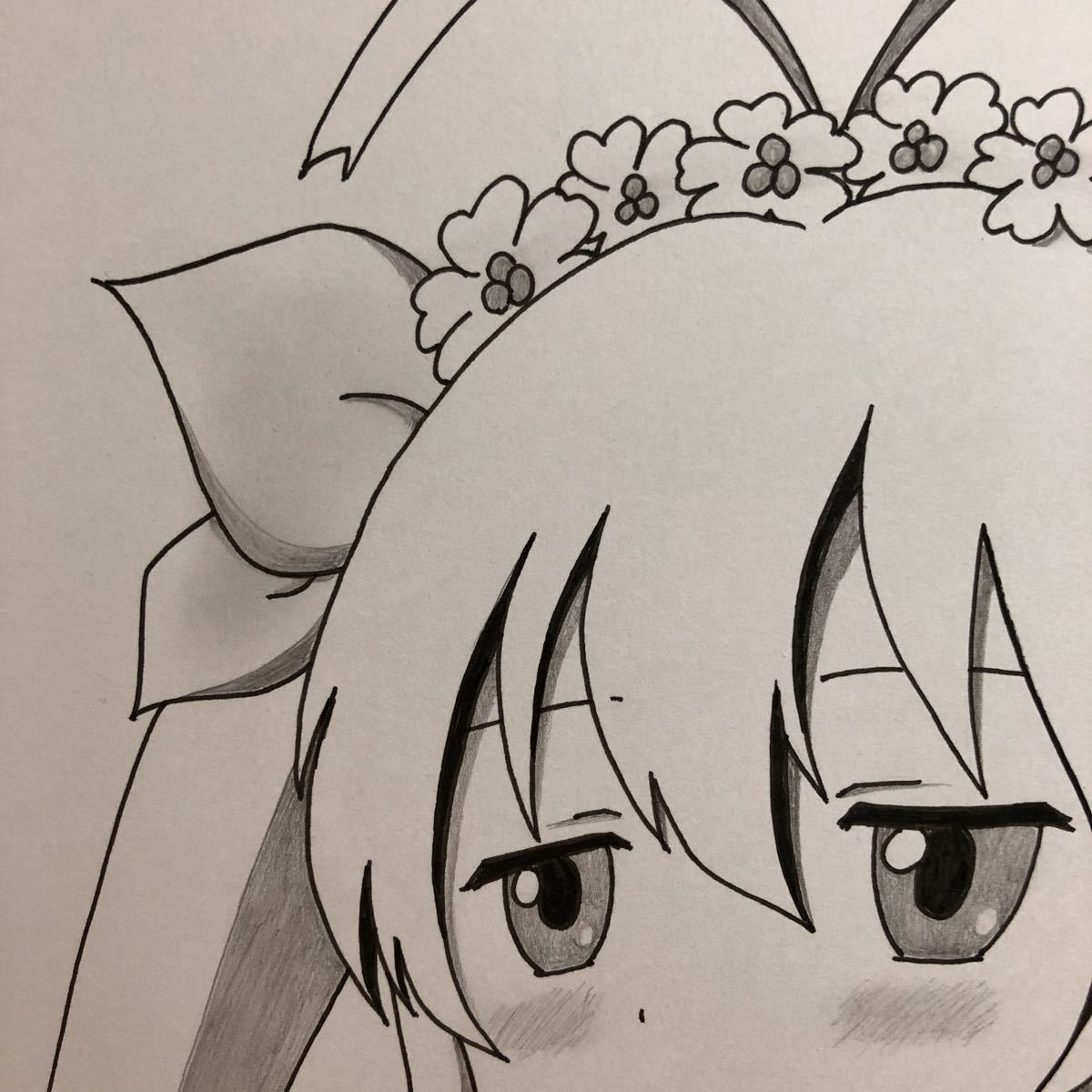 手描きイラスト 似顔絵パロディ のんのんびより れんちょん 宮内れんげ ブーケ持つん サイズ 上質紙135kg モノクロ 手描きイラスト 売買されたオークション情報 Yahooの商品情報をアーカイブ公開 オークファン Aucfan Com