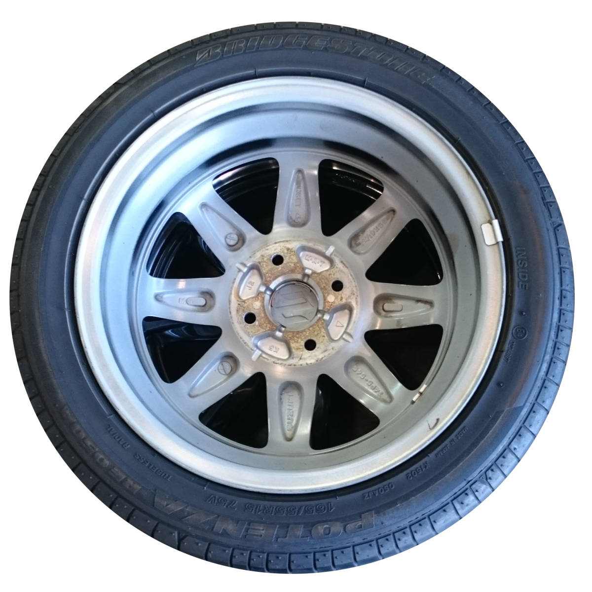 美品 』【 スズキ純正 アルト ターボRS 純正ホイール + ブリヂストン