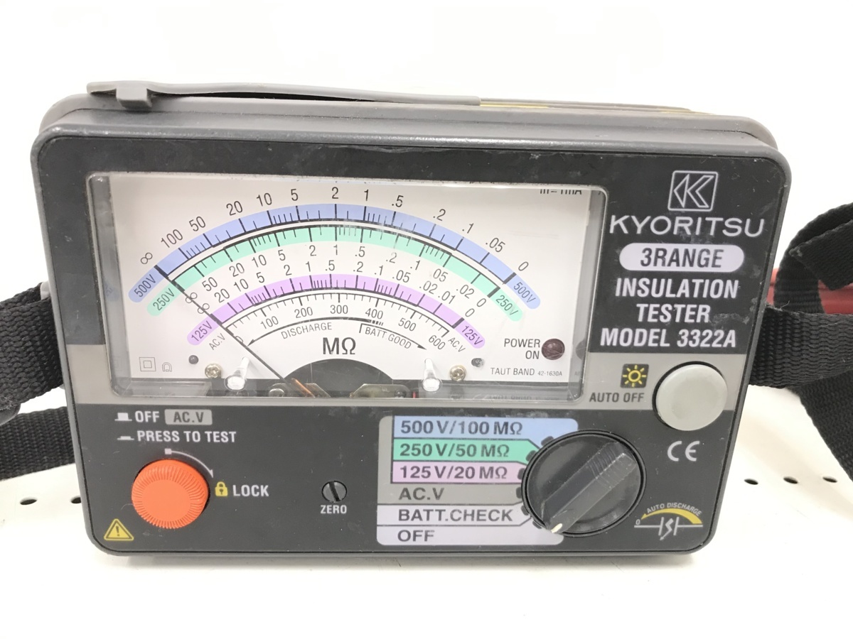 共立電気計器 KYORITSU 絶縁抵抗計 3レンジ絶縁抵抗計 1台(1 3