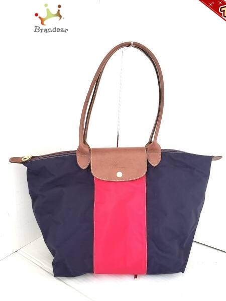 ロンシャン LONGCHAMP ショルダーバッグ ナイロン×レザー ダーク 
