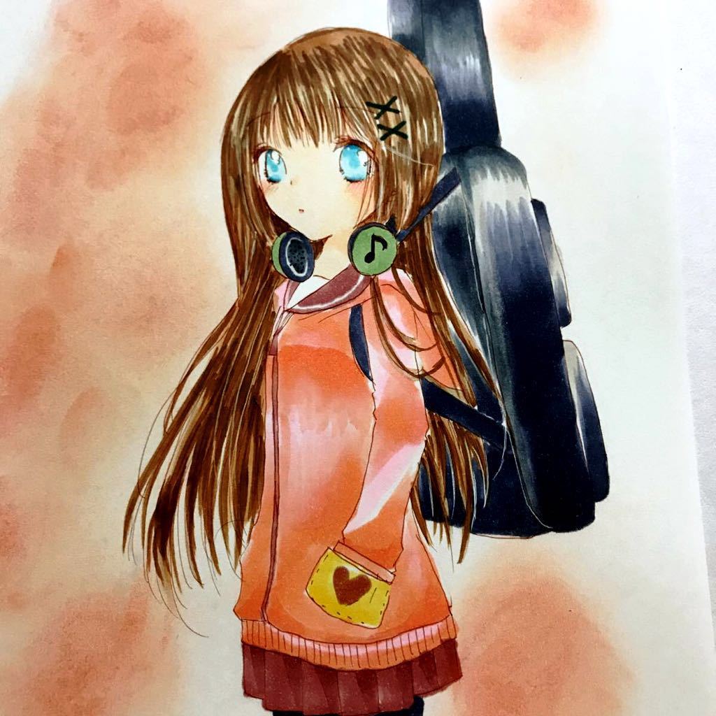 ギターケースと少女 手描きイラスト オリジナル 手描きイラスト 売買されたオークション情報 Yahooの商品情報をアーカイブ公開 オークファン Aucfan Com