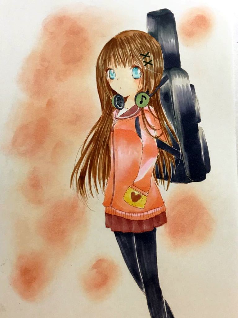 ギターケースと少女 手描きイラスト オリジナル 手描きイラスト 売買されたオークション情報 Yahooの商品情報をアーカイブ公開 オークファン Aucfan Com
