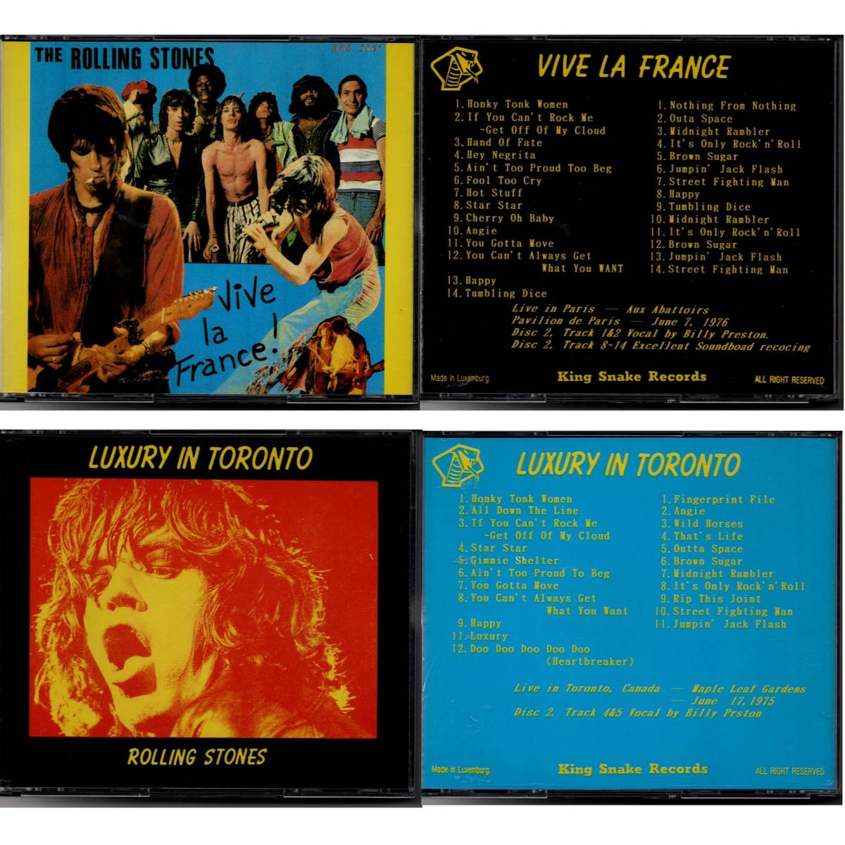 The Rolling Stones / VIVE LA FRANCE + Luxury In Toronto / 計4プレスCD