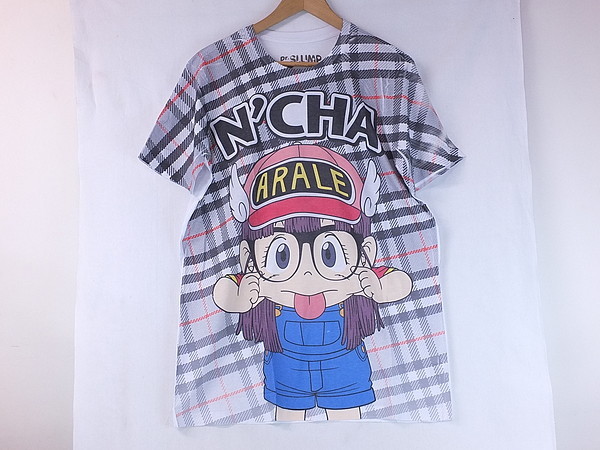 【最安値，2026】 / Dr.スランプ アラレちゃん んちゃ Tシャツ グレー系/XL キャラT/漫画/アニメ/鳥山明/少年ジャンプ おもしろT(イラスト、キャラクター)｜売買されたオークション情報、yahooの商品情報をアーカ XLサイズ以上