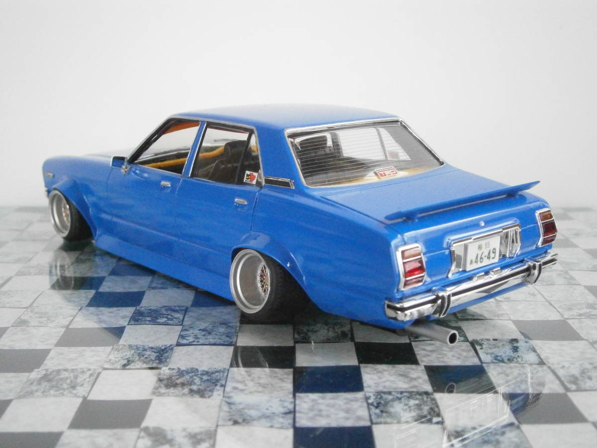 フジミ1/24 mx40チェイサー4ドア完成品 車高短 エアロ 旧車 フジミ1/24