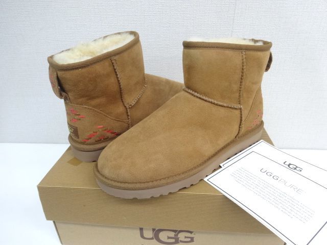 人気セール，高品質 KZ241H UGG W CLASSIC MINI RUSTIC WEAVE ムートンブーツ 8 ブラウン アグ(US8)｜売買されたオークション情報、yahooの商品情報をアーカイブ公開 - オークファン 女性用