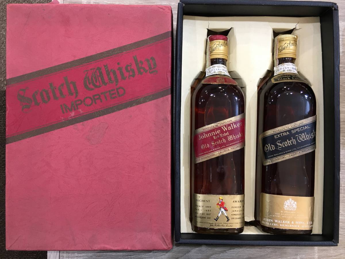 2270 古酒 JohnnieWalker ジョニーウォーカー 黒 赤 2本セット 各760ml