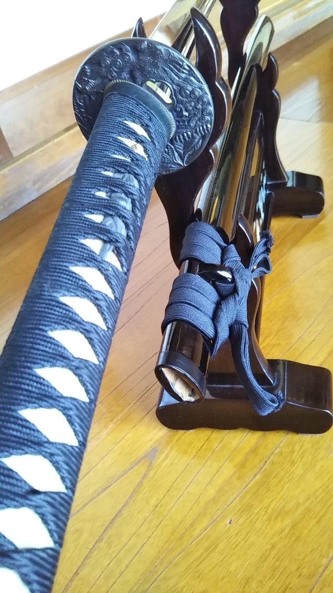 模造刀 打刀 黒鞘 鞘付き長さ約106cm 26D43 模造刀 打刀 黒鞘 鞘付き長