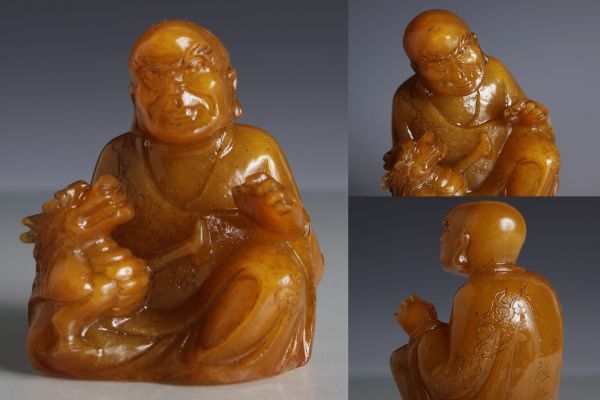 飛龍」彫刻入り象牙はんこ15㍉丸×60㍉丈キャップ・ワニ革ケース付 粉