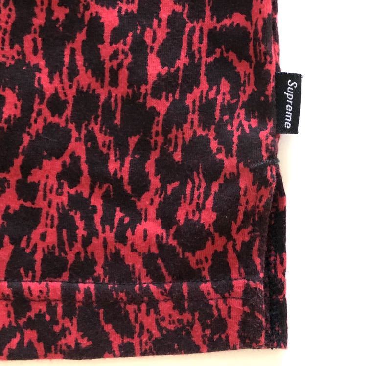 レシート付/Supreme Leopard Polo S/レオパード ポロシャツ 豹柄 RED