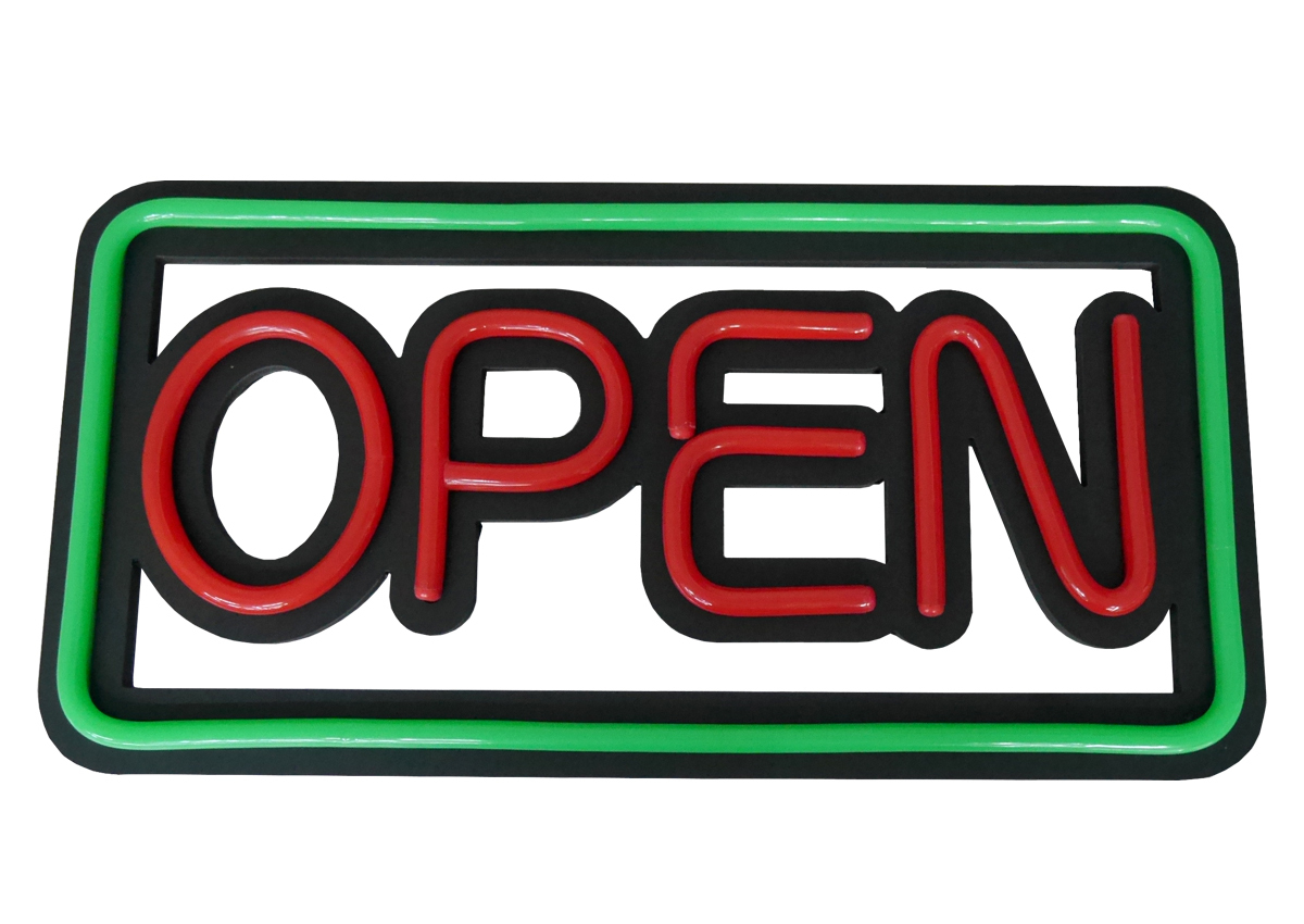 ネオンサイン オープン LED看板 open OPEN 看板 | 四角 ネオン風 看板 