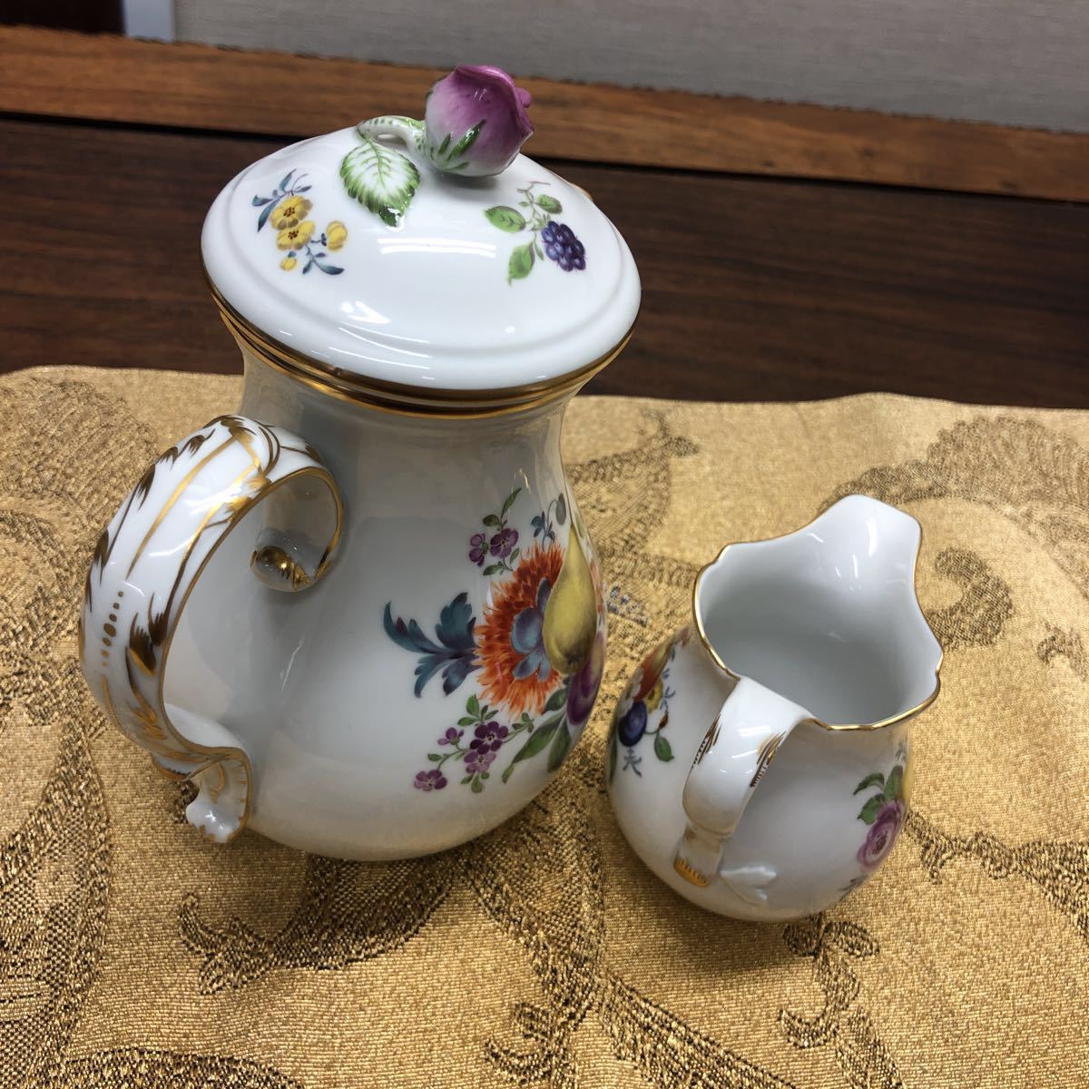 Meissen/マイセン/金彩/デミタスカップ&ソーサー/ティーポット/ミルク 