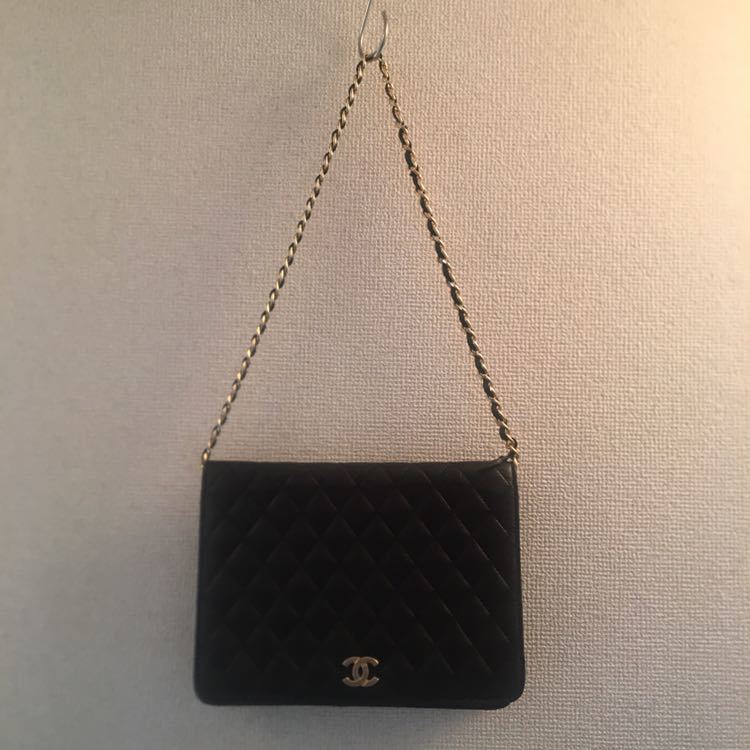 シャネル CHANEL フラップ マトラッセ チェーン ショルダーバッグ ヴィンテージ ブラック カンボン