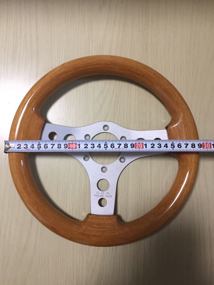 OBA 旧車 当時物 街道レーサー ウッドステアリング オバ 長穴 ハンドル