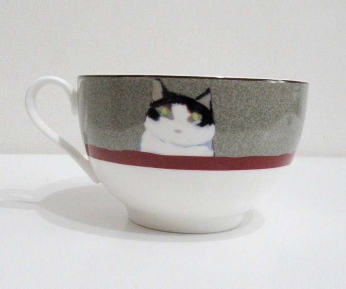 Manhattaner's マンハッタナーズ 猫の音楽隊 陶器 置物 6点セット マンハッタナーズ N.Y. CAFE マグカップ ② 猫柄 ショコラカップ