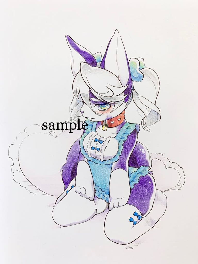 手描きオリジナルイラスト◇ケモノ◇メスケモ◇ケモ娘◇色鉛筆