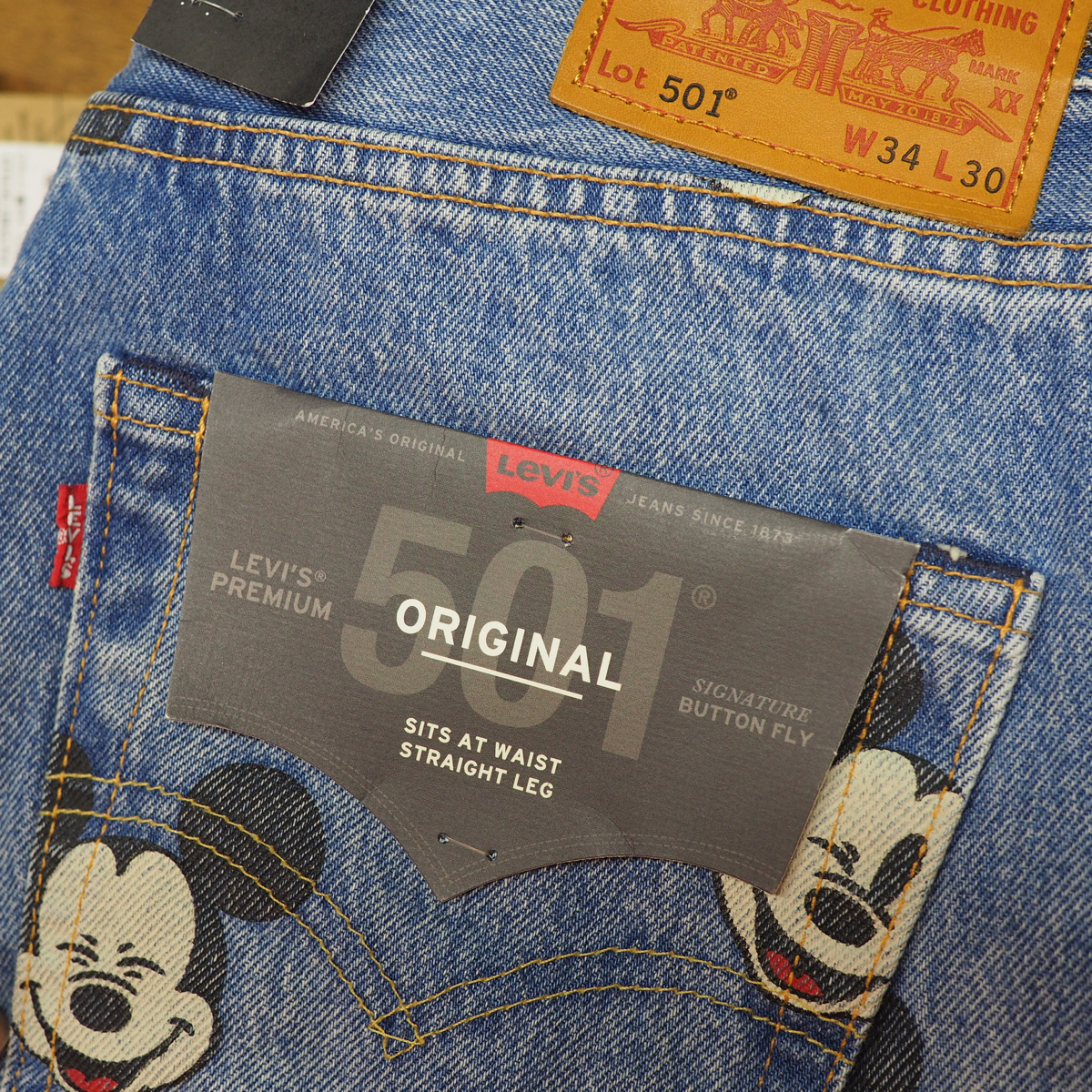 新品 LEVI'S x Disney COLLECTION MICKEY MOUSE PREMIUM 501 ”BIG E