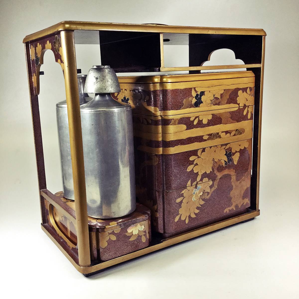 時代物 徳利 内朱塗 漆芸 木製漆器 大名道具 黒塗 堤重 木
