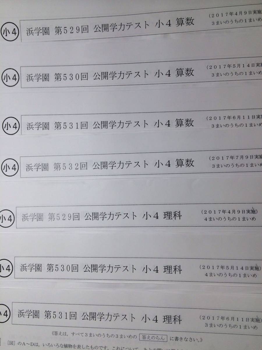 浜学園　小５　最新版　2023&2022&2021年　公開テスト　４教科　３年分 浜学園 小5 最新版 2023&2022&2021年 公開テスト 4教科 3年分 公開