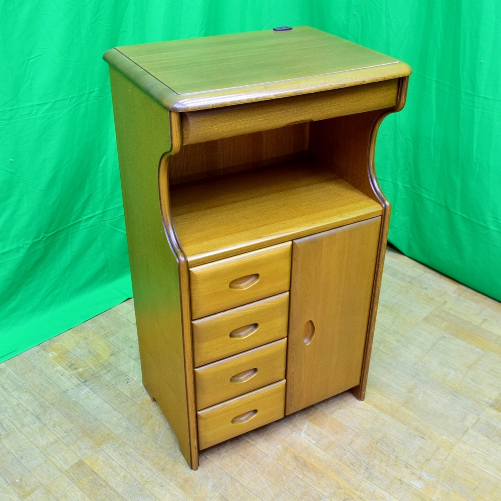 ★美品★マルヨシ民芸家具★ナラ材　FAX電話台キャビネット