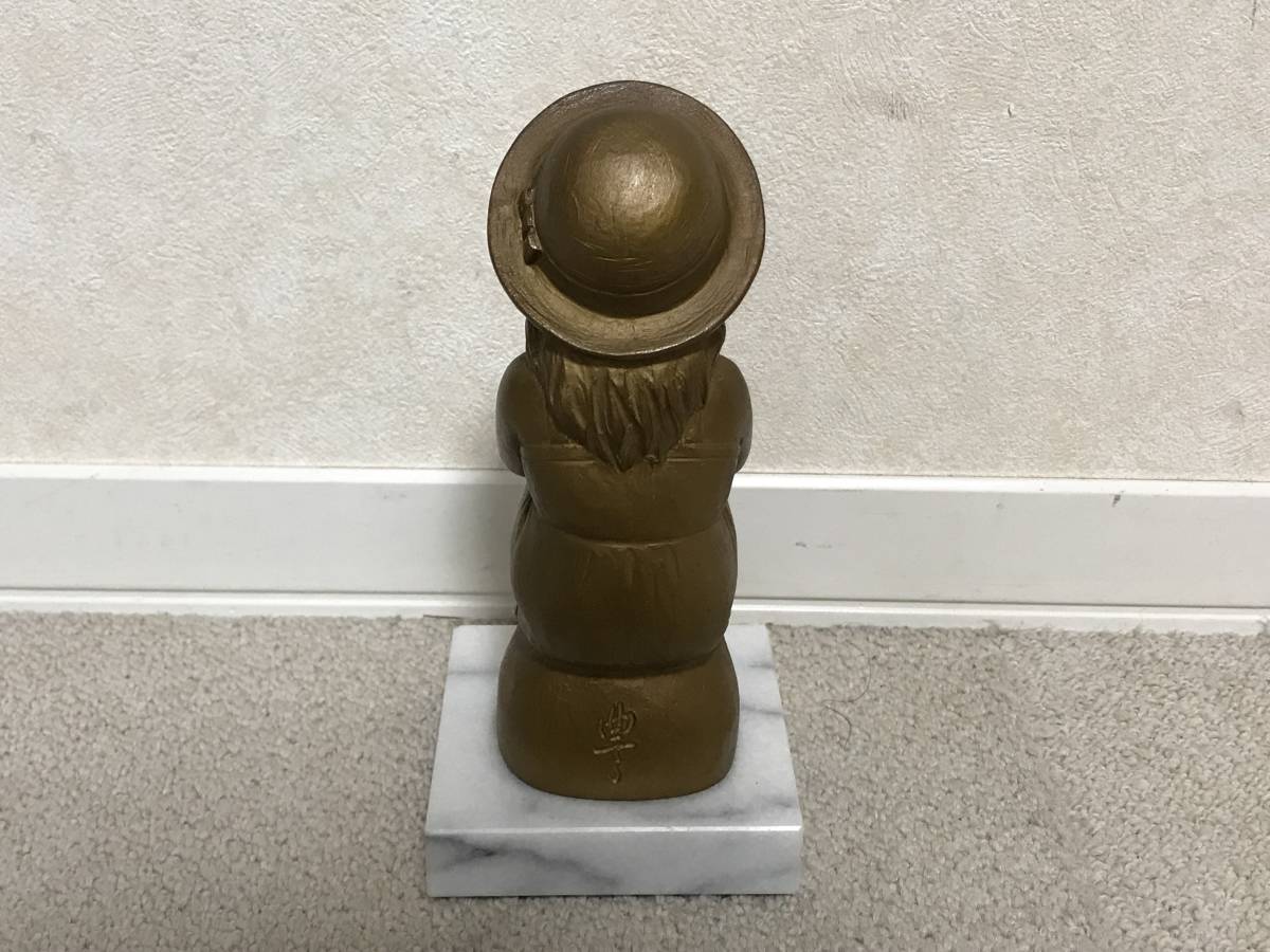 YY1907045uy加藤豊 作『そよかぜ』 少女 ブロンズ像 箱付 ブロンズ像