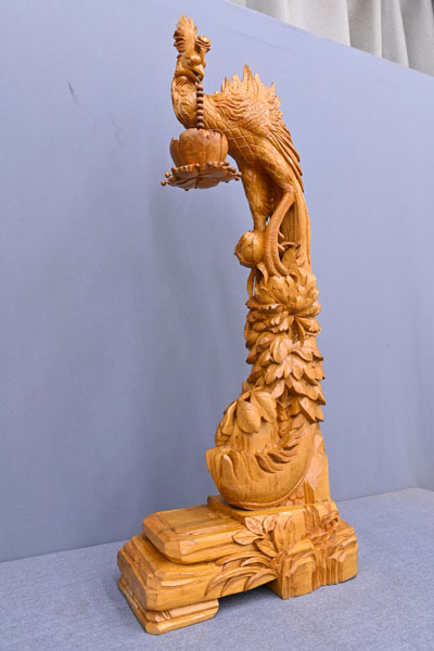 孔雀 IH271 木彫り 彫刻 孔雀 飾り物 置物 インテリア オブジェ 雑貨