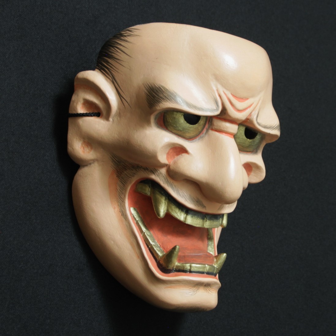 彩] 彩] 獅子口(ししぐち) 面 彩色 能面 狂言面 神楽面 樹脂製／