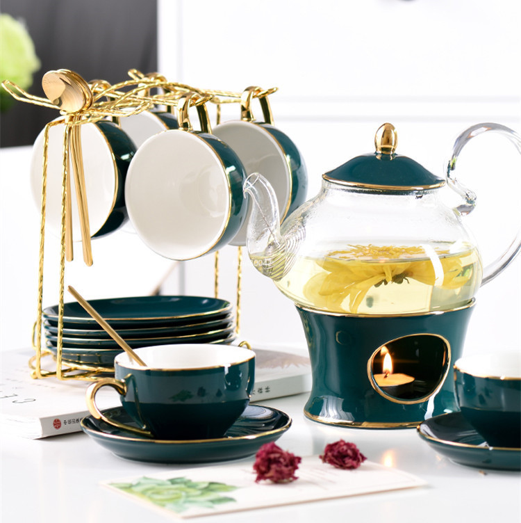 高級感溢れる▲イギリス式茶器 フラワーティーカップセット 北欧風 釉 家庭用ティーカップセット 職人手作り 14客セット 美しい R114-247