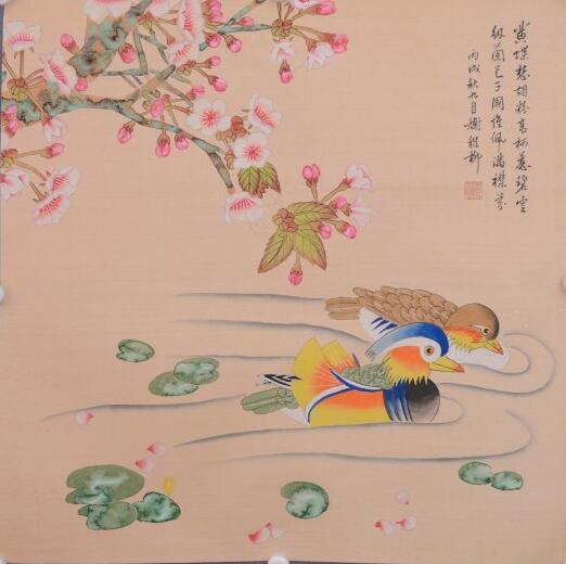 古美術 掛け軸花図 中国徐崇嗣　 唐 肉筆保證 　掛け軸　 AK1674B8-3 中国美術 唐物 掛軸 掛け軸 名画 紙本鏡心 肉筆保証 紙本 「花鳥図