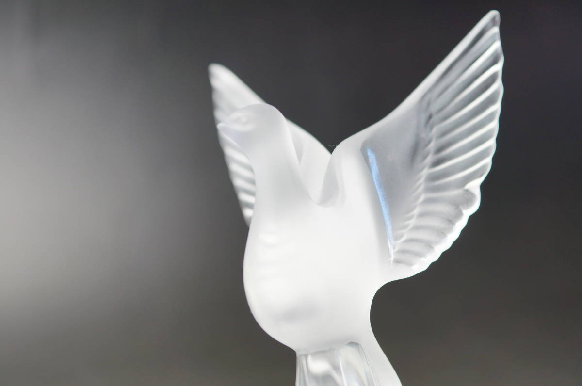 【美品・箱付】LALIQUE ラリック フクロウ クリスタルリングトレイ 壱☆ LALIQUE ラリック☆ バード リングトレイ☆鳥 アクセサリー 美品
