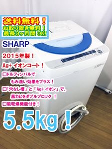10％OFFセール！】SHARP シャープ ES-GE55P-A 2015年製 5.5kg 洗濯機
