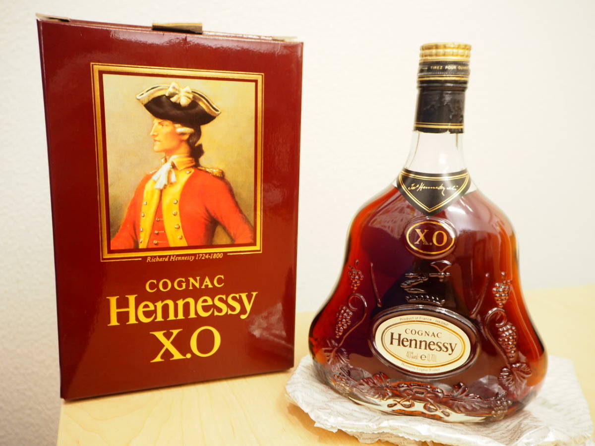 ◇未開栓◇古酒 ヘネシー/Hennessy XO 金キャップ クリアボトル 中袋 