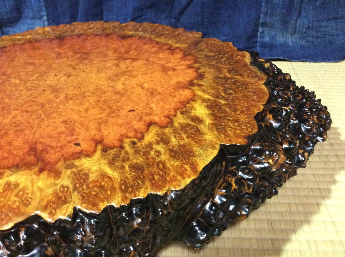 ☆蔵出し品 極上 花梨 本花梨 瘤 花台 飾台 玉杢 葡萄杢 煎茶道具 盆栽