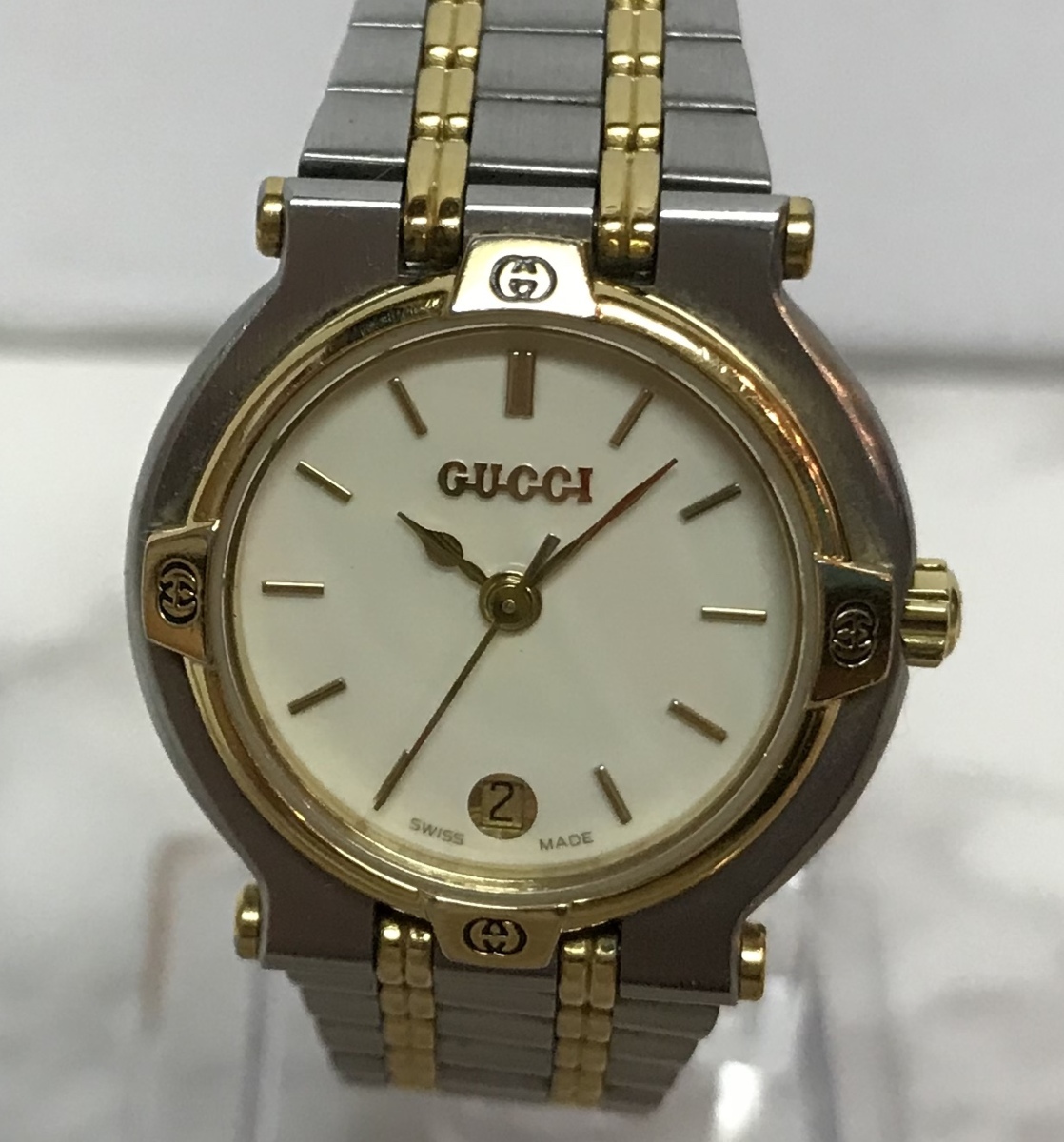 □□グッチ GUCCI 9000L レディース 箱・コマ付 稼働未確認