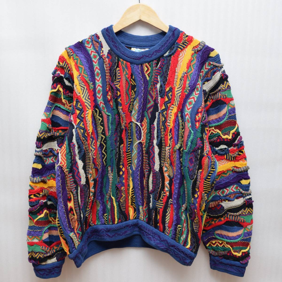 オーストラリア 製 クージー COOGI 立体 ニット セーター 総柄