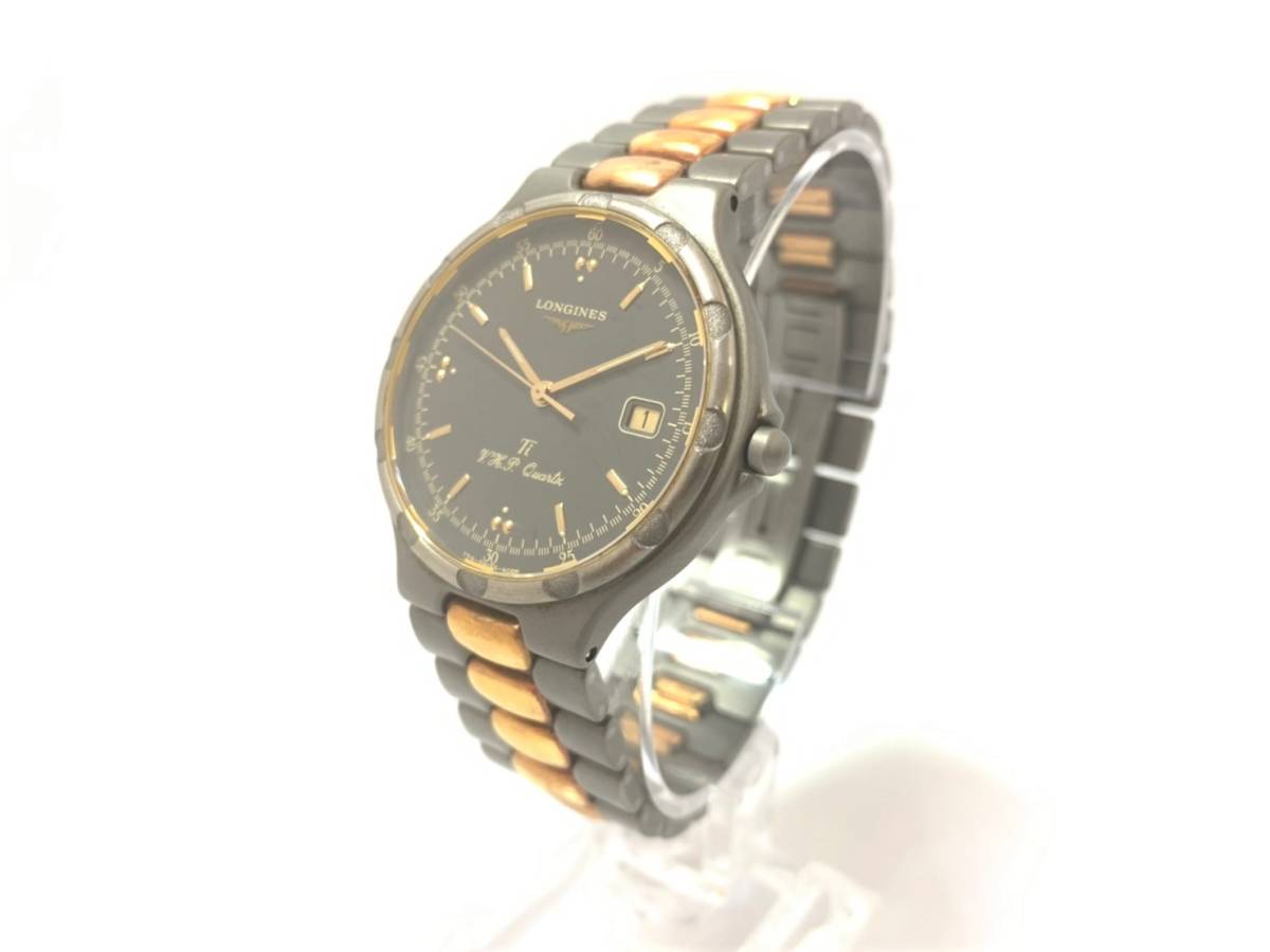 ロンジン LONGINES コンクエスト V.H.P. チタン 不動品 クォーツ 1円 