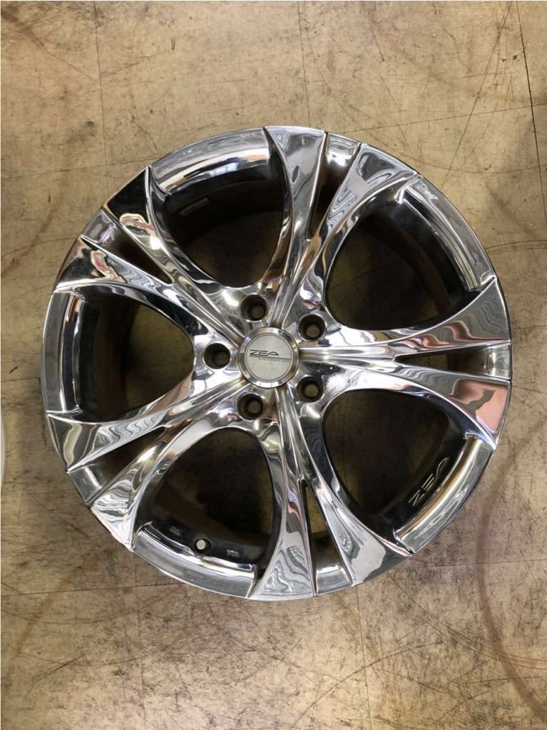 オンラインお得セール 社外 美品 アルミ ホイール ウェッズ weds 18 7.5J ZEA 5穴 クローム PCD114.3 エスティマ ヴォクシー アル ヴェル オデ アテンザ +48 5