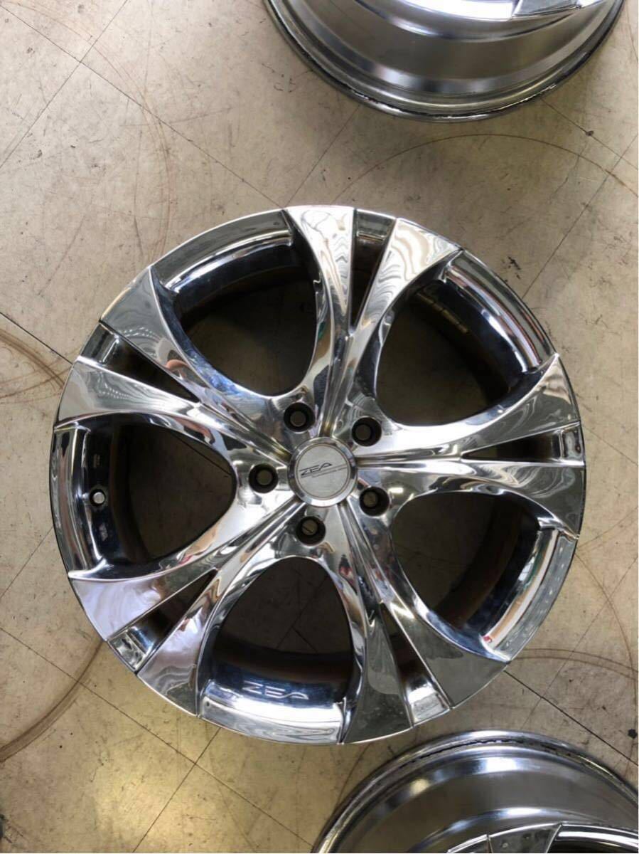 オンラインお得セール 社外 美品 アルミ ホイール ウェッズ weds 18 7.5J ZEA 5穴 クローム PCD114.3 エスティマ ヴォクシー アル ヴェル オデ アテンザ +48 5