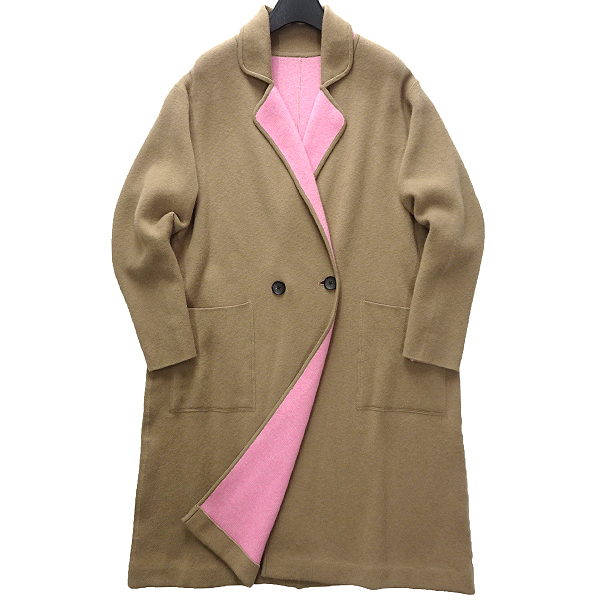 17AW 定価5.7万 PS ポールスミス リバーシブル ウール ニット チェスターコート S 茶 J48112 PAUL SMITH 秋冬 ...