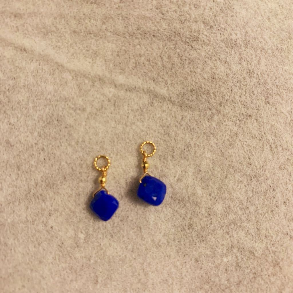 agete アガット ピアスチャーム　ラピスラズリ　ペア_1