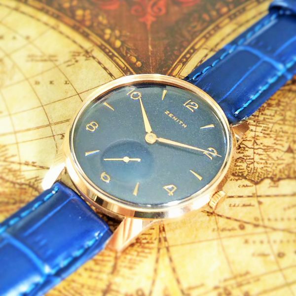 【入手困難！】ZENITHゼニス126★青文字盤★メンズ手巻きアンティーク腕時計ビンテージ★激レア新品仕上げ美品★動作良好★送料無料[28126]_3