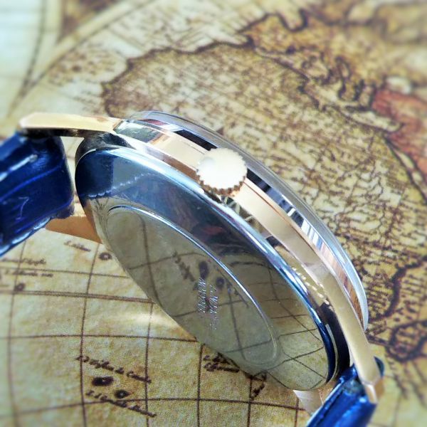 【入手困難！】ZENITHゼニス126★青文字盤★メンズ手巻きアンティーク腕時計ビンテージ★激レア新品仕上げ美品★動作良好★送料無料[28126]_6